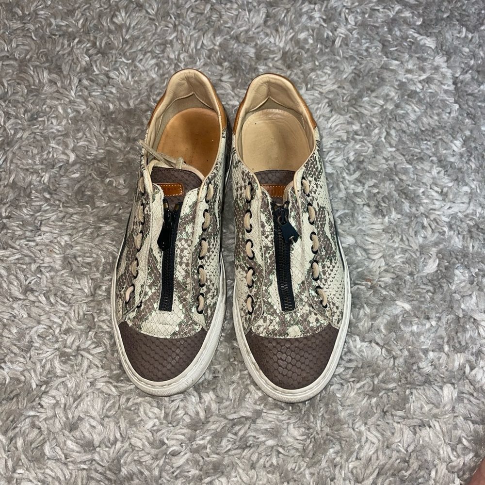 Fabrice Tardieu Python Sneakers Women Size 38 Made In Italy